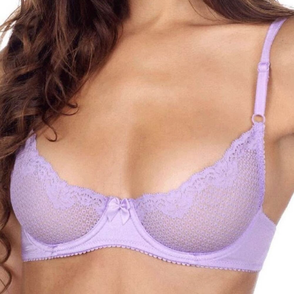 NWOT 36B Lace Underwire Demi Bra in Lilac
